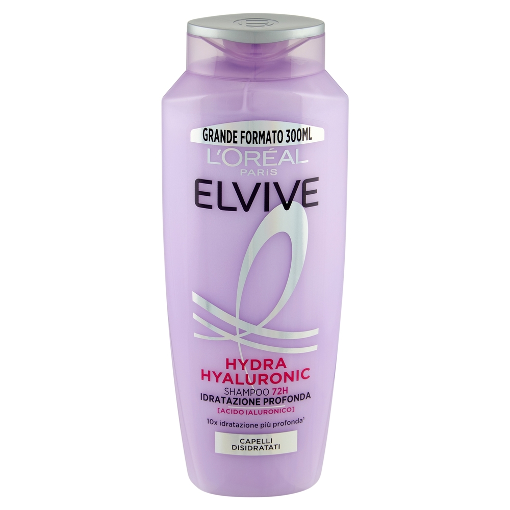 Elvive Hydra Hyaluronic Shampoo 72H Idratazione Profonda, per Capelli Disidratati, 300 ml